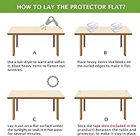 Vista 7 de Protector de mesa transparente, mantel rectangular lavable de plástico, protector de mesa de comedor y muebles, de cristal suave, protector de mesa