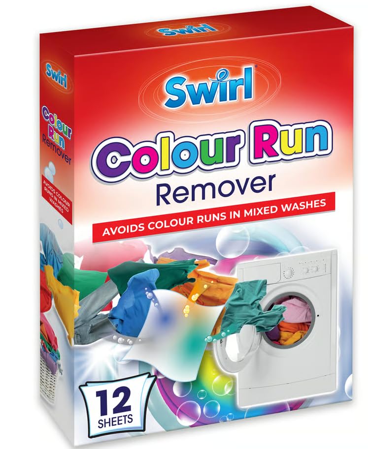 Swirl Colour Run Remover Sheets – 12 Pack Laundry Sheets to Prevent Colour Runs & Dye Transfer, Safe for All Fabrics (6)