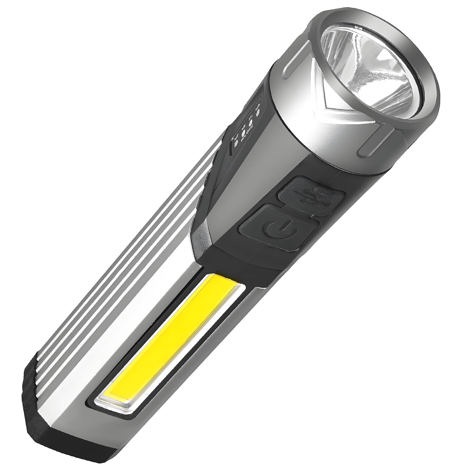 Hsioluted Compact Battery Powered LED Flashlight with 7 Lighting Modes Bright Rechargeable Lamp for Outdoor Activity and Security Portable Outdoor Lighting