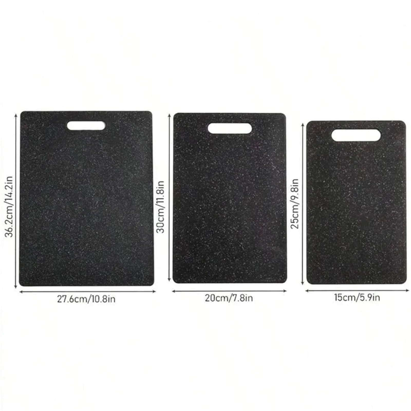 Kuchen Schneidebrett Schneidebrett aus Kunststoff for Schneiden von Küche und Gemüse, spülmaschinenfest(3PCS black-01-1)