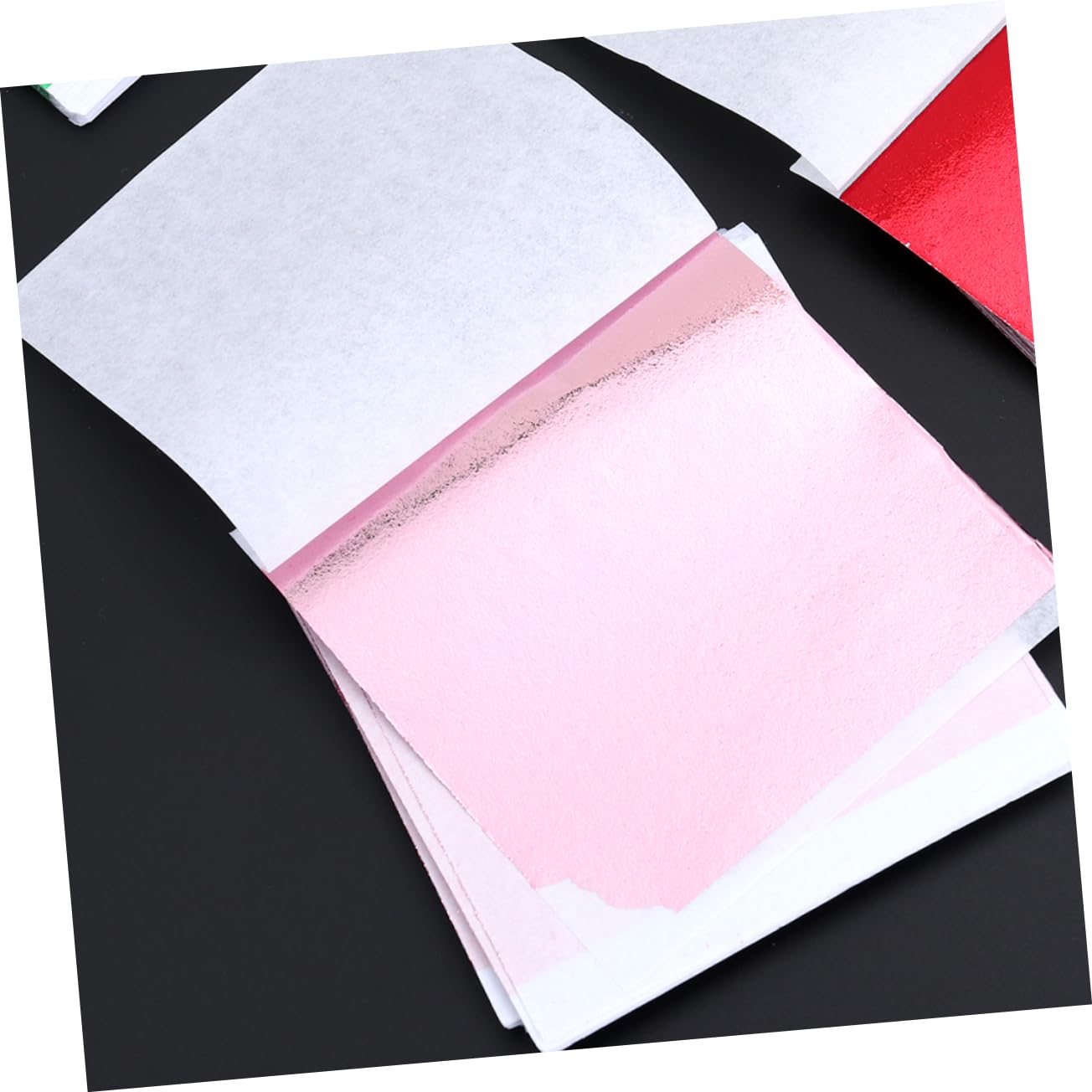 BEBEMOKO 9x9cm Gold Foil Sheets for Crafts 400pcs Art Foil Paper Imitation Leaf Sheets