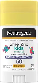 Neutrogena Sheer Zinc Kids Mineral Sunscreen Bastão com espectro de proteção SPF 50+