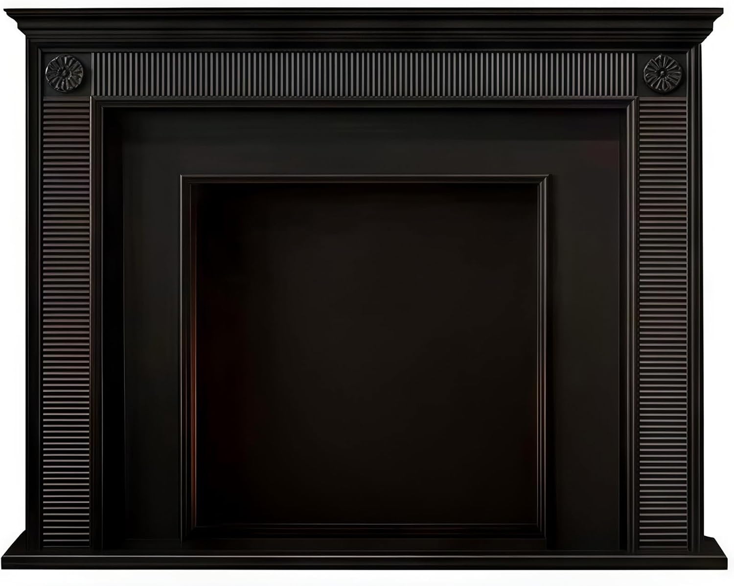 Fireplace Mantel Solid Wood Traditional Fireplace Mantel Surround with Decorative Rosette Accents Decorative(Medium)