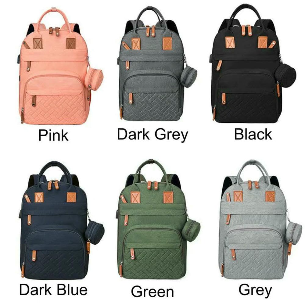 JJDFW Torba na pieluchy Plecak Baby Essentials Travel Tote Wielofunkcyjna wodoodporna z podkładką do przewijania paski do wózka duża