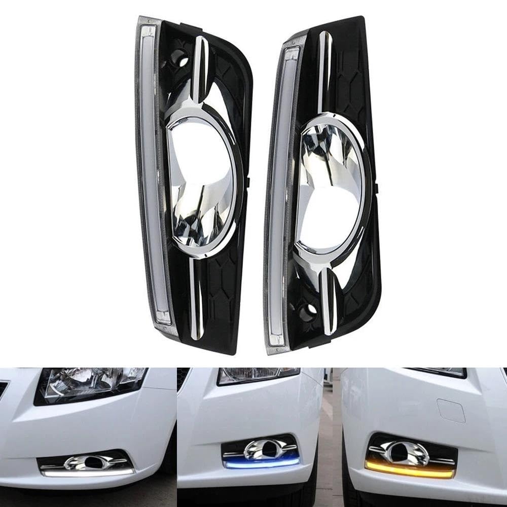 Luces de giro Luces LED De Circulación Diurna Coche 12 V, 2 Unidades Luz Conducción Intermitentes ABS DRL Antiniebla Decorativas Para Chevy Para Cruze 2009-2014 Indicador Intermitente Lateral