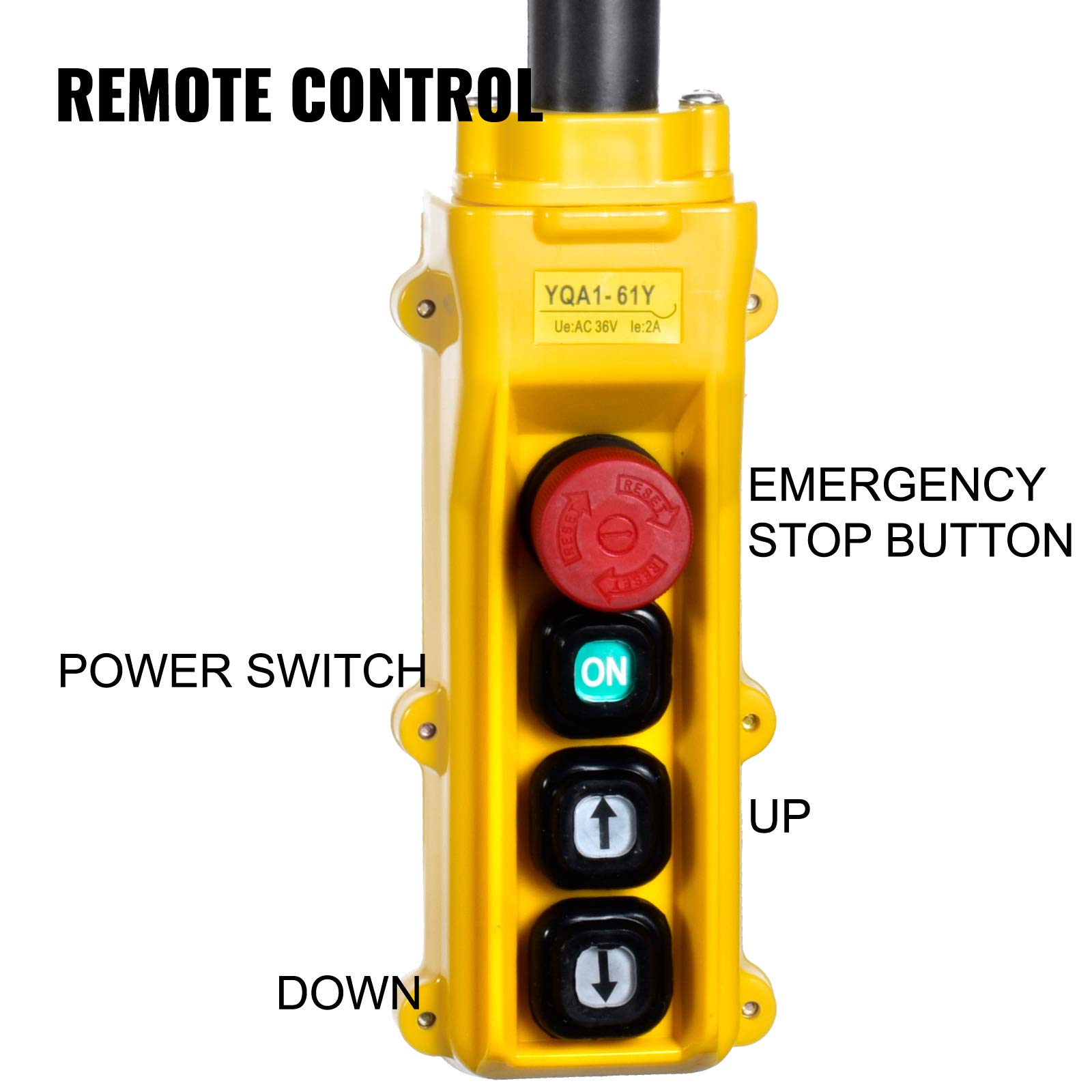 VEVOR Polipasto Eléctrico de Cadena G100, Carga 2000 kg, Elevación de 6,1 m, Trifásico 380-415 V, 50 Hz, Doble Velocidad 0,69 y 3 m/min, Control Remoto por Cable e Inalámbrico para Taller Motor Garaje