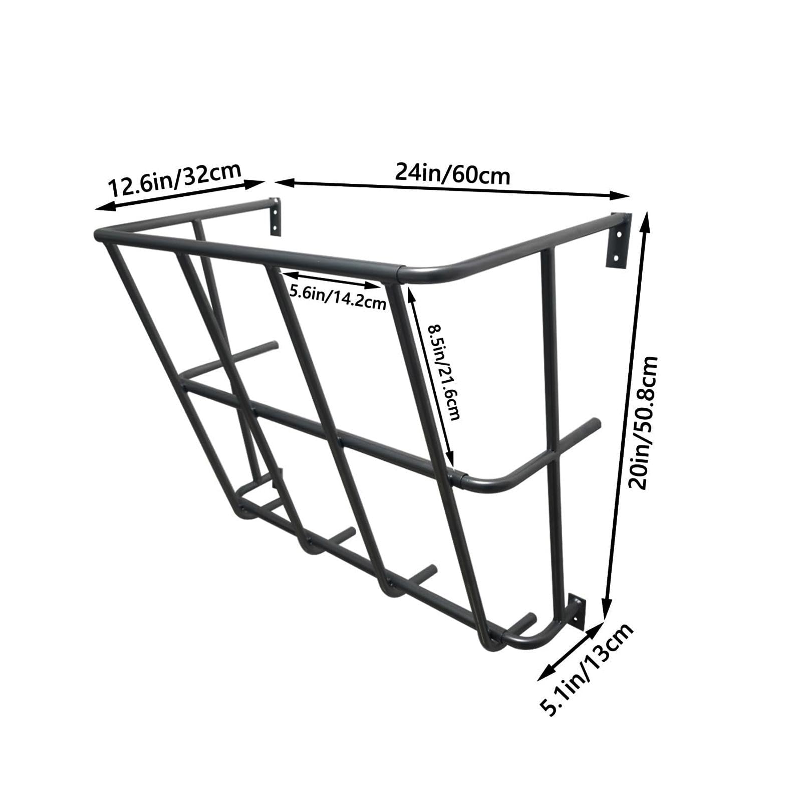 Alimentador de heno de cabra de aleación de aluminio resistente desmontable para heno para caballos de oveja y más, 24 x 20 x 12 pulgadas