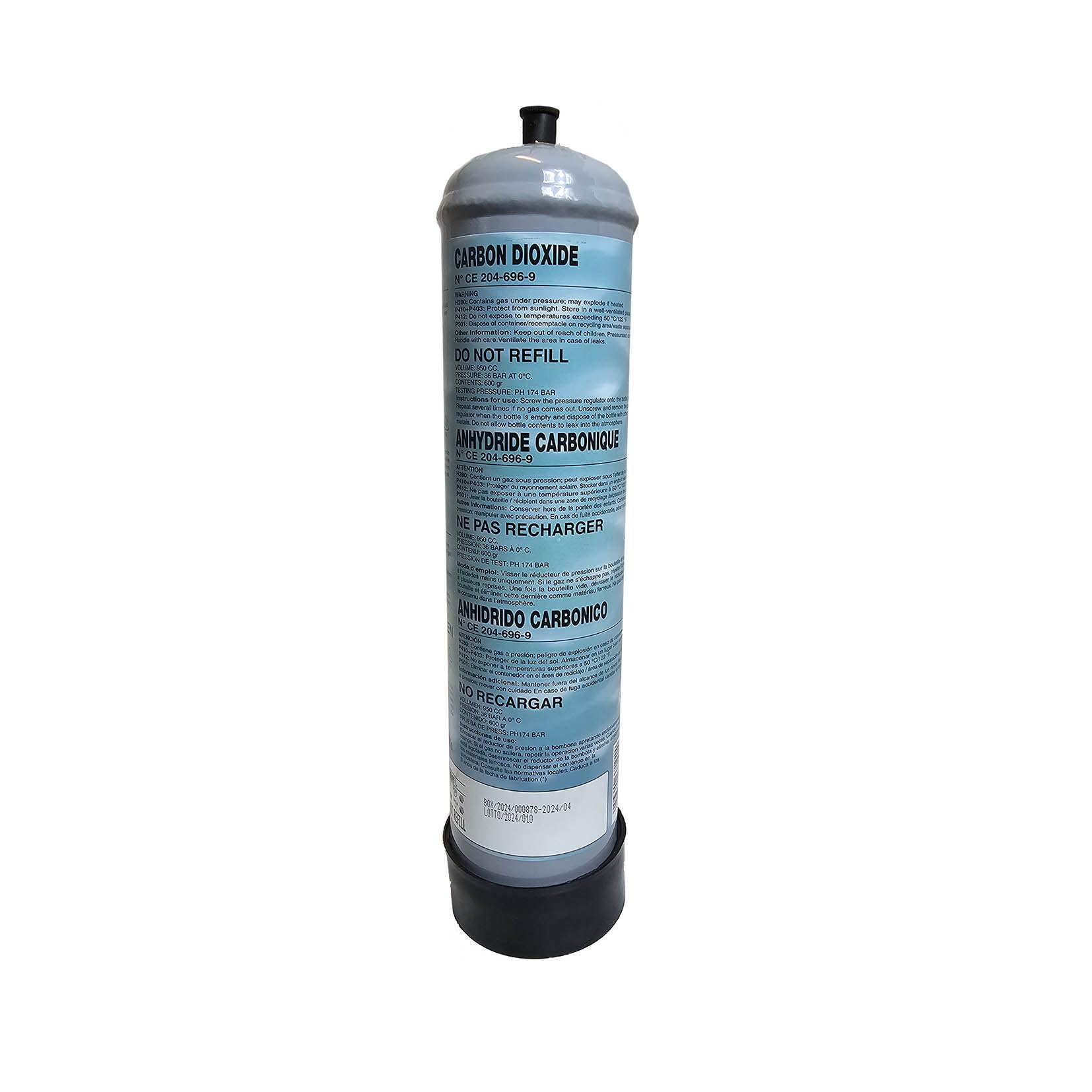 TermoidraulicaRV® 3 Bombole CO2 monouso 600gr. per acquari con attacco M10x1