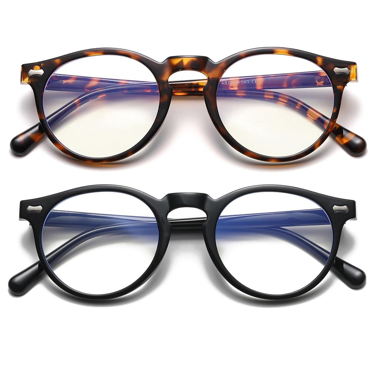 JOVAKIT Okrągłe okulary z niebieskim światłem dla kobiet i mężczyzn, modne oprawki w stylu retro, okulary komputerowe, ochrona przed zmęczeniem oczu