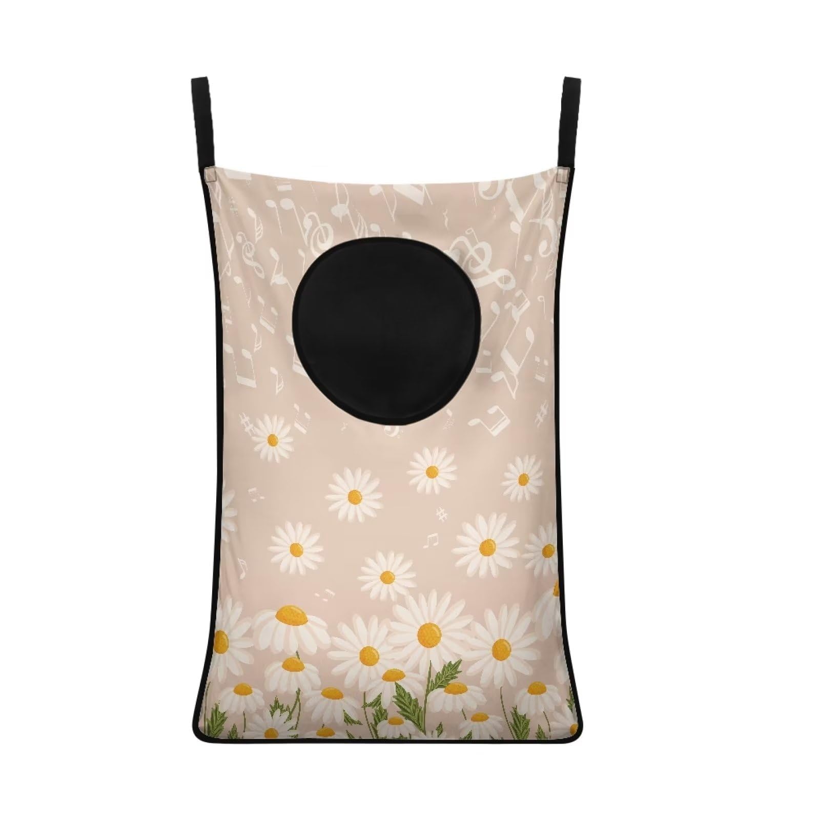 COEQINE Delicates Laundry Bag,Fashion White Daisy Floral Pattern Dirty Clothes Door Hanging Laundry Bag for Bedroom Zipper for Washing - Image 2