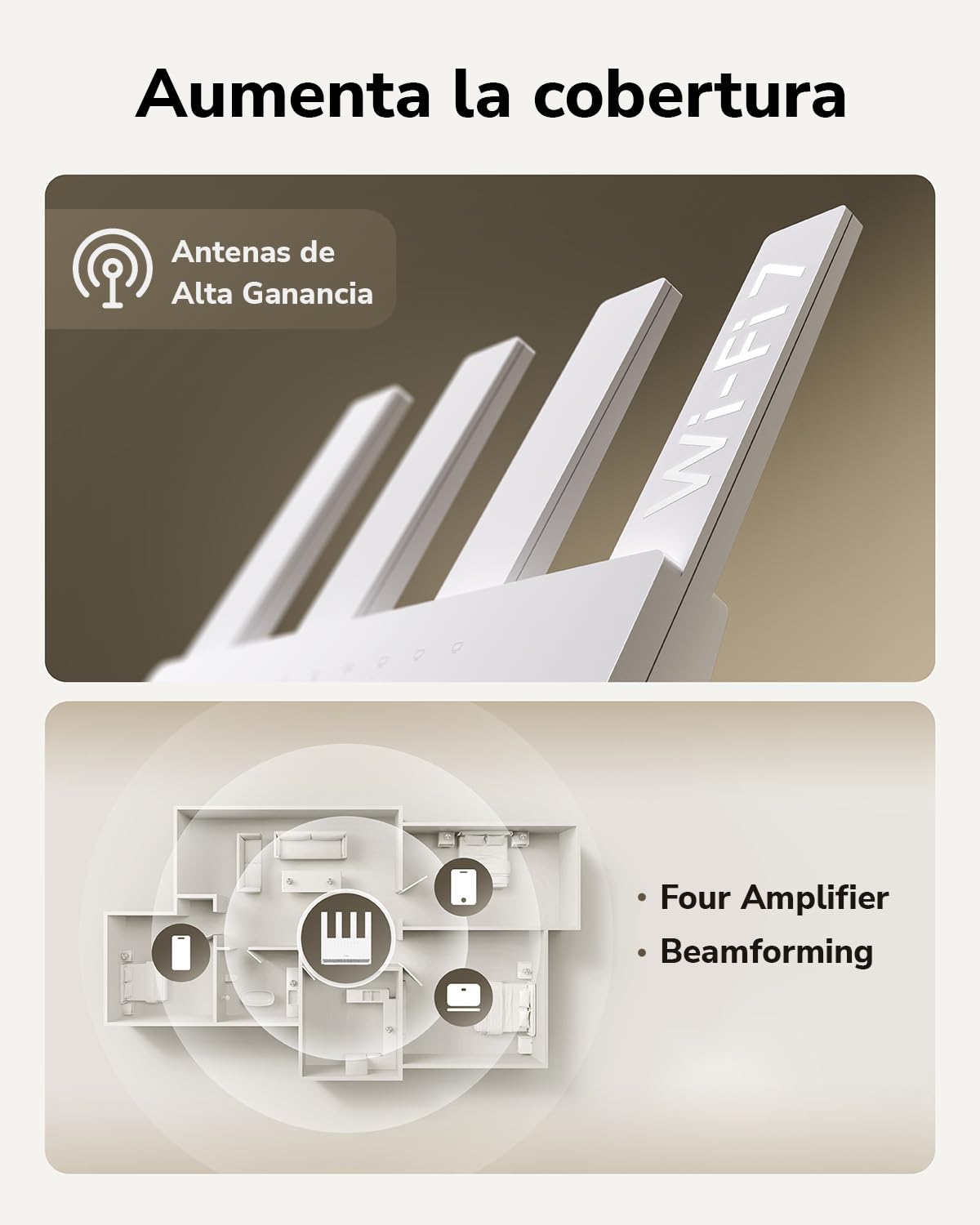Cudy Router Wi-Fi 7 Doble Banda BE3600, 4 Puertos Gigabit, 2.0 GHz Quad Core, 4 Antenas, VPN Client y Server, Cudy App and Mesh Compatible, Control en La Nube, WR3600E