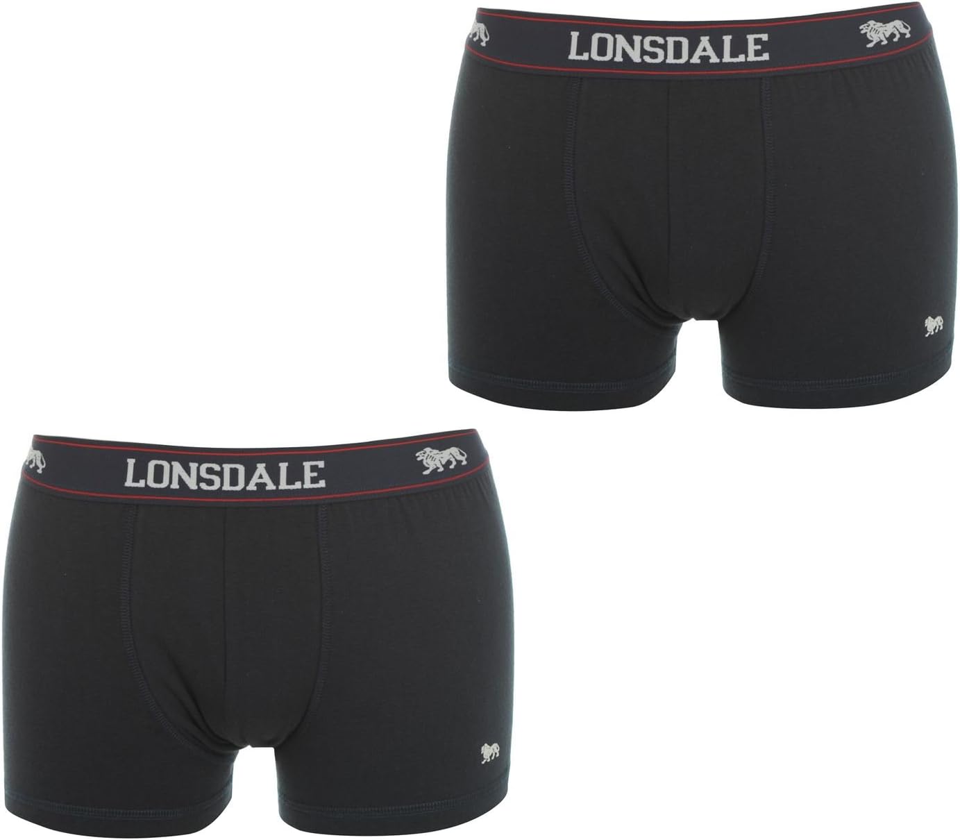 Mens 2 Pack Trunks Underwear Elasticated Waist