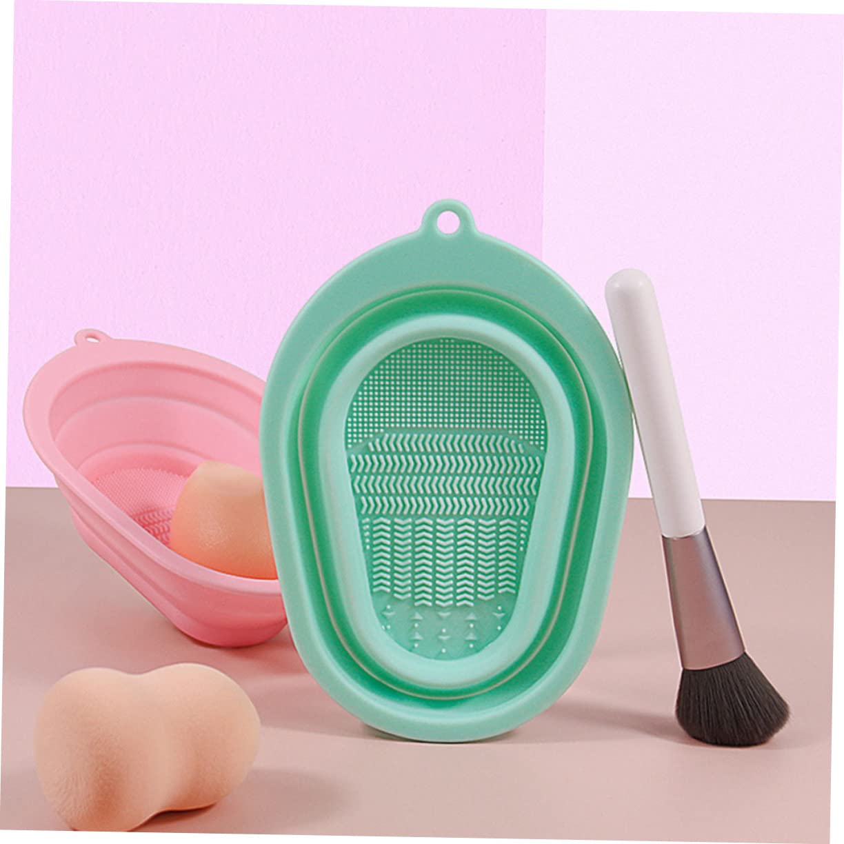 MAGICLULU 3 Set Di Spugna Per La Pulizia Dei Pennelli Da Trucco in Silicone Spazzola Pieghevole Ciotola Per Il Lavaggio Strumento Di Bellezza Scrubber Per Uso Domestico 2 Pezzi * 3