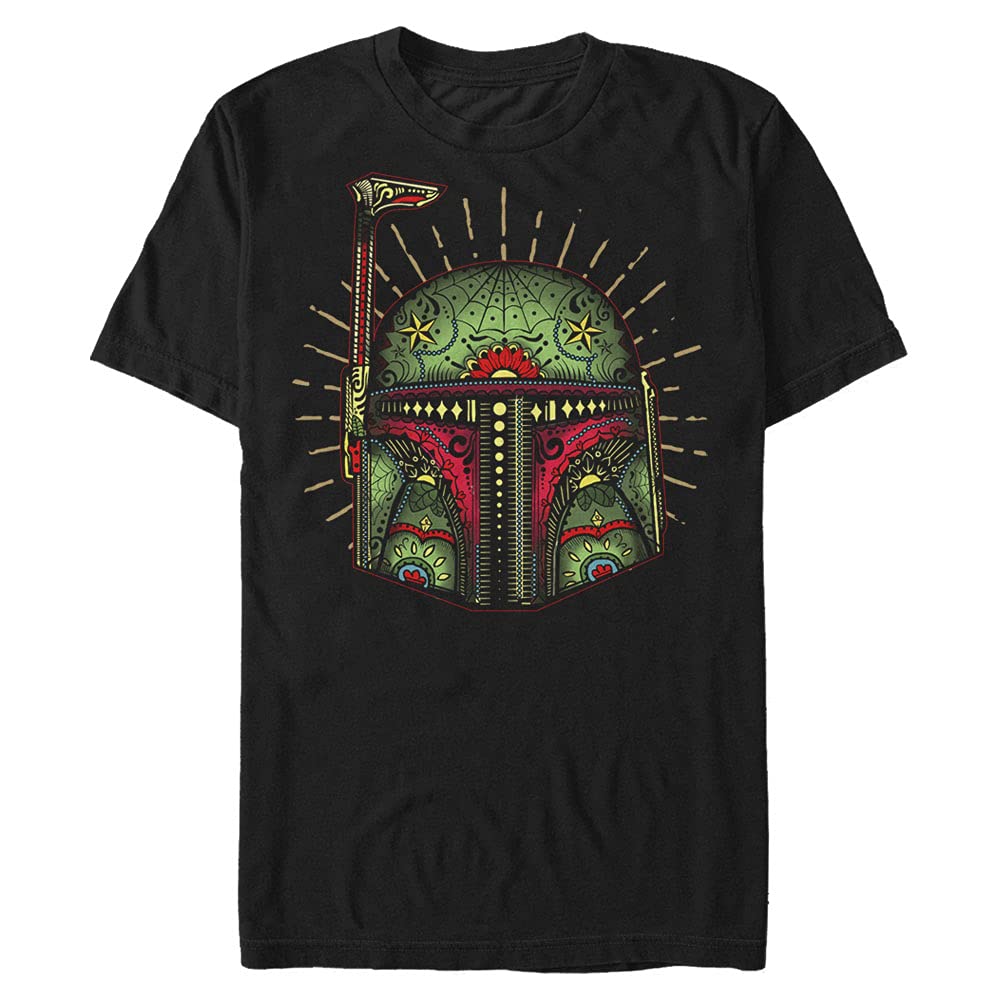 Star Warsmens Boba Sugar Skull T-Shirt