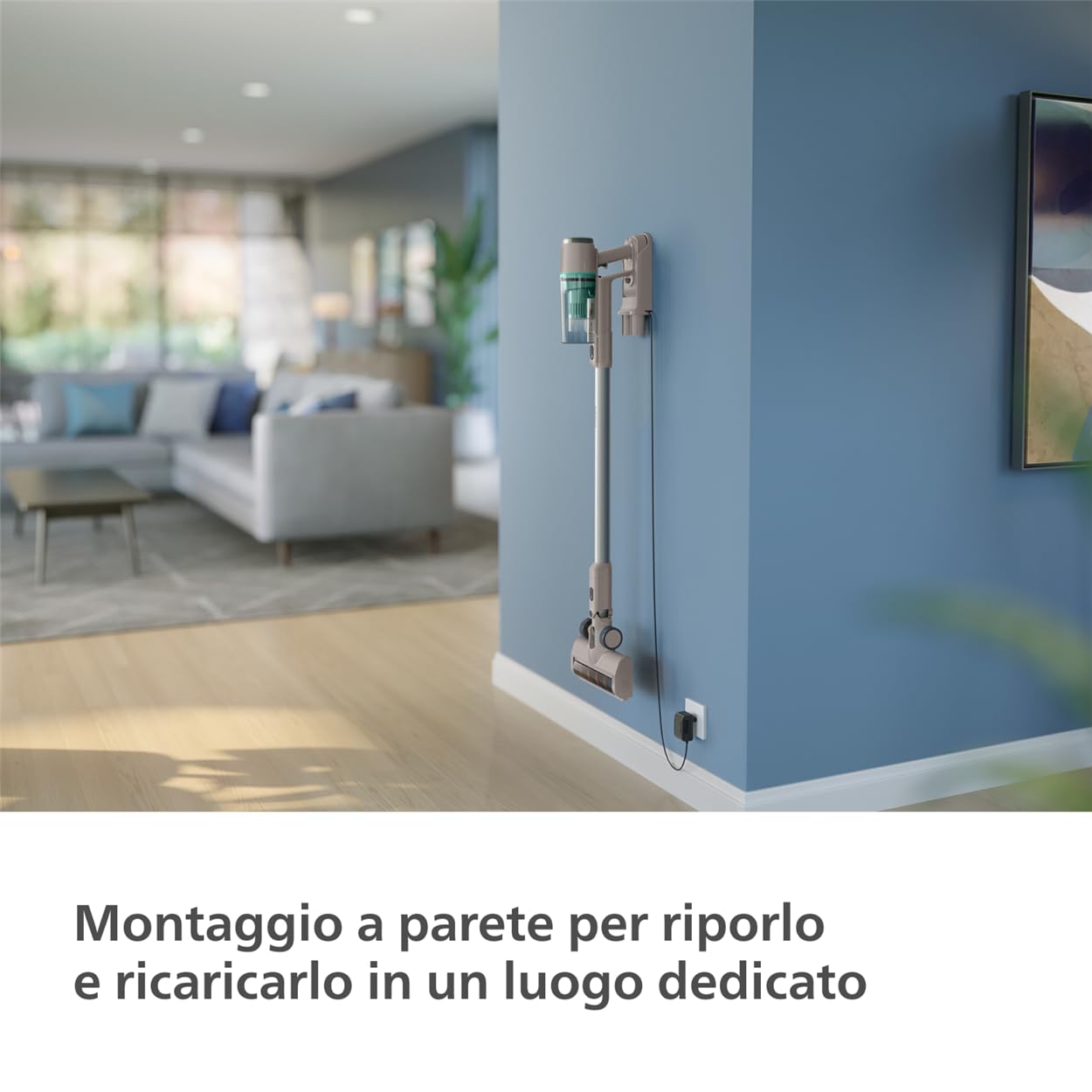 PHILIPS Aspirapolvere cordless Serie 2000 – potente su pavimenti duri, fino a 40 min di autonomia, spazzola LED, batteria sostituibile, leggero con filtrazione a 3 stadi (XC2012/01)