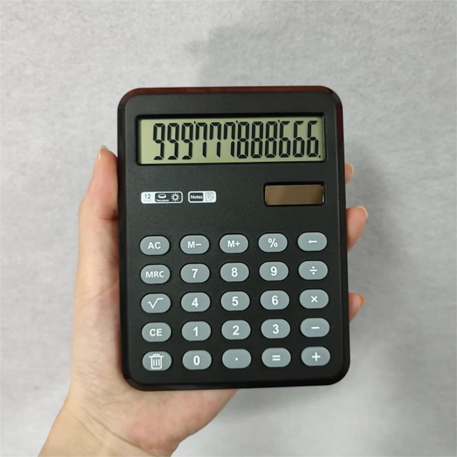 Calcolatrice per Ufficio Tavoletta LCD for Scrittura Solare Estraibile, Calcolatrice for Scrittura, Tavoletta for Scarabocchi, Tavolo da Disegno, Calcolatrice Scuola