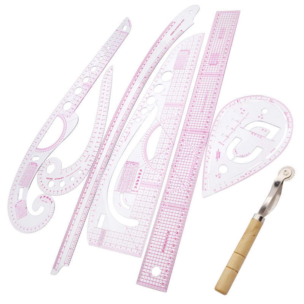 VIDOO 6 Set Klare Gerade Kurve Lineal Zeichnung Linie Nähen Schneiderei Design Werkzeuge