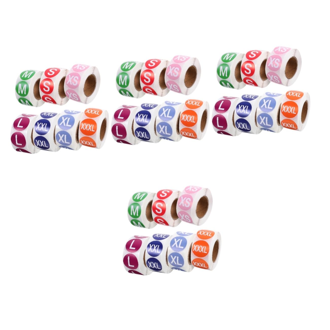 TEHAUX Lot De 4 Étiquettes Didentification De Vêtements Rondes Adhésives Faciles À Utiliser Pour La Vente Détail 7 Rouleaux X 4