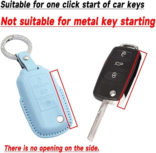 Miniatura 10 de QKSD Funda para llavero VW, Volkswagen, funda para llavero Volkswagen VW Jetta Beetle Polo Cross Gran Sagitar Santana Jetta Accesorios Premium Soft