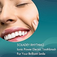 Vista 4 de Soladey Rhythm 2, Cepillo de dientes eléctrico de energía iónica, paneles solares y semiconductor de TiO2 (blanco nieve), cepillo de dientes iónico
