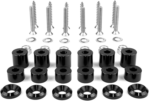 BuiltRight Industries 42-Piece Mounting Hardware Kit Compatible with Tech Plates & MOLLE Panels, Includes Stainless Steel Screws, Aluminum Spacers & Washers