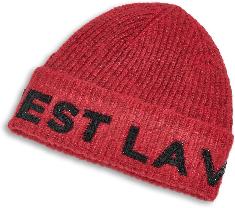 Karl Lagerfeld Womens C'est La Vie Beanie with Sequins - Image 3