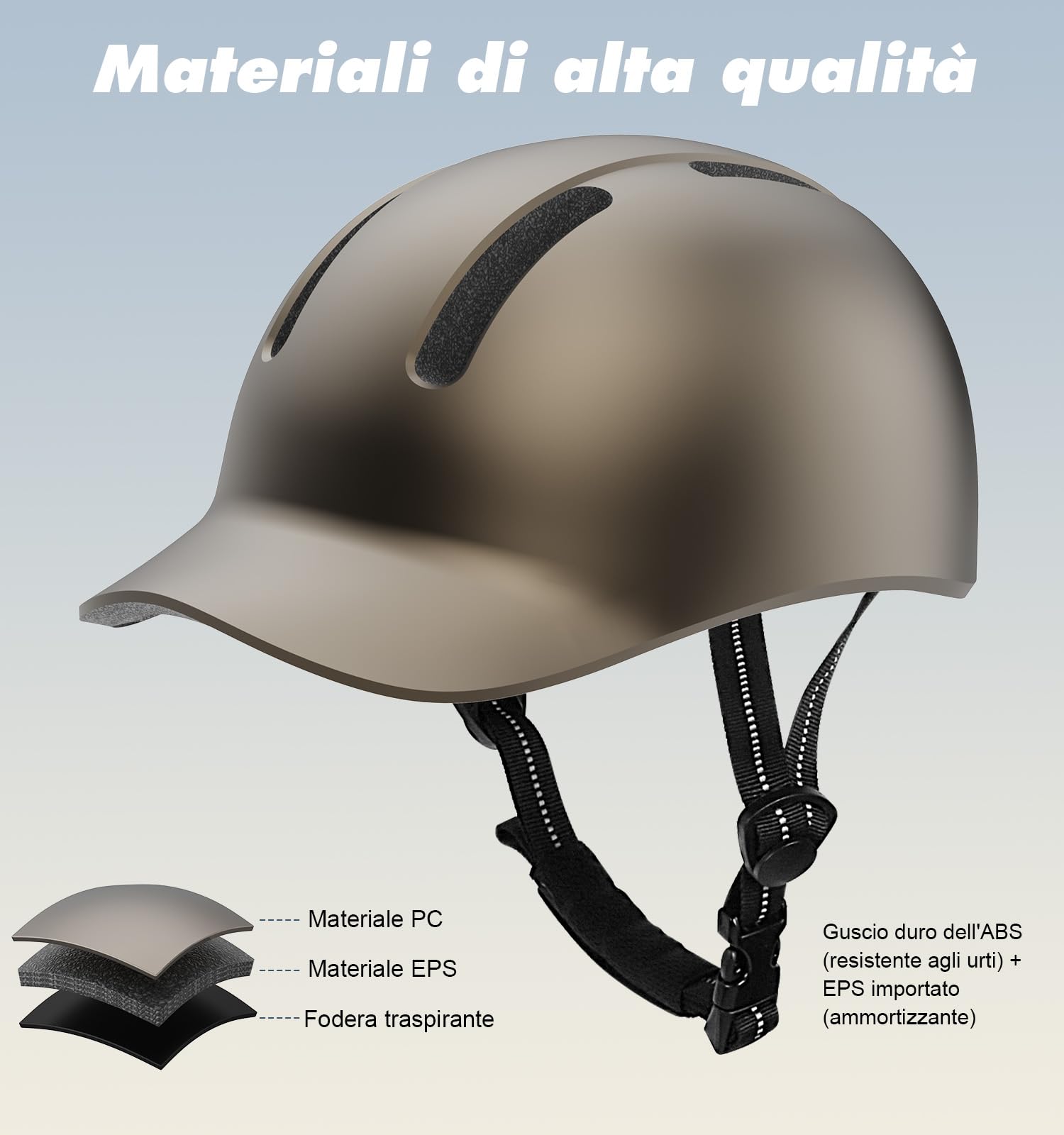 KINGLEAD Casco da bicicletta, Urban Commuter, elegante casco da bicicletta, da uomo e da donna, per ciclismo, trekking, city scooter, casco regolabile