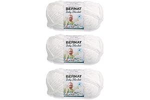 Bernat Pipsqueak Soft Toy Yarn, White, Baby Blanket (Pack of 3)