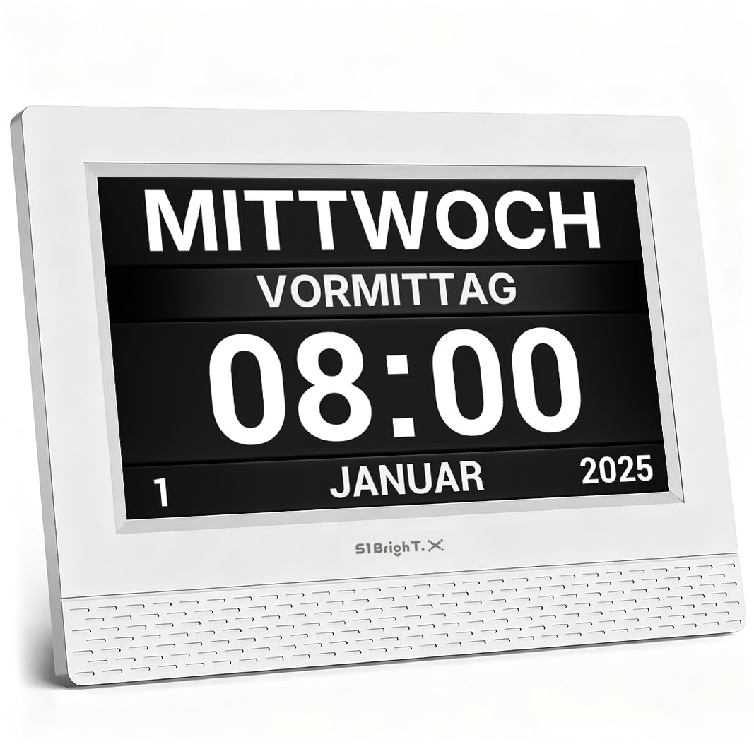 7 Zoll Digitale Kalenderuhr für Senioren mit Sprachansage