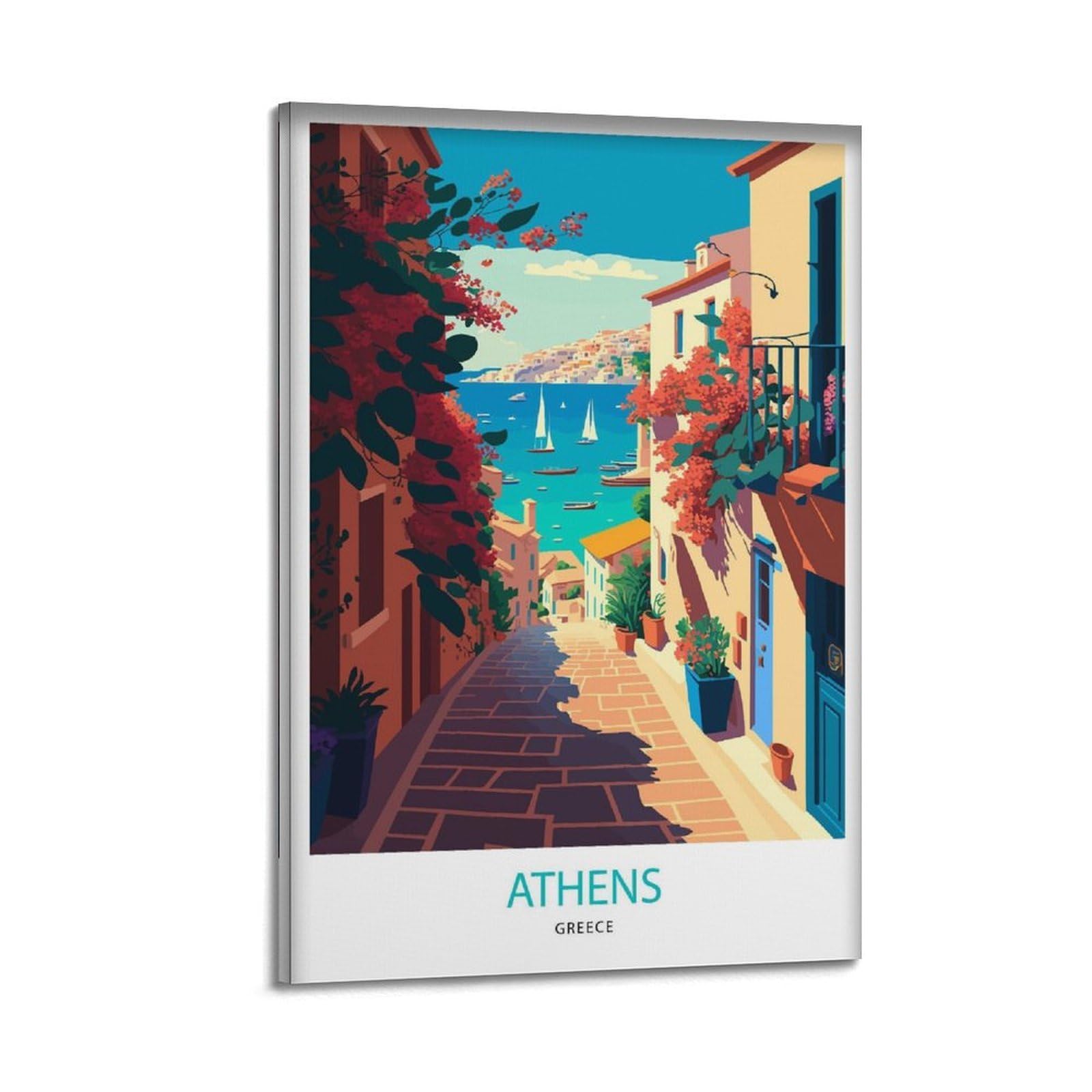 xiaoxiaoshen Athens Travel Greece 2 Canvas Poster Wall Art Prints Room Aesthetic Murals Bedroom And Living Decorations 20x30inch(50x75cm)