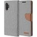GOOSPERY Canvas Wallet for Samsung Galaxy Note 10 Plus Case (2019) Denim Stand Flip Cover - Grey