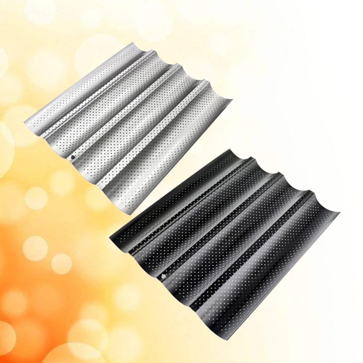 COLLBATH Kastenform für Brot Backen Perforiert Wellenbrote Backofen Toaster aus Lebensmittelechtem Kohlenstoffstahl Antihaftbeschichtet Zufällige Farbe