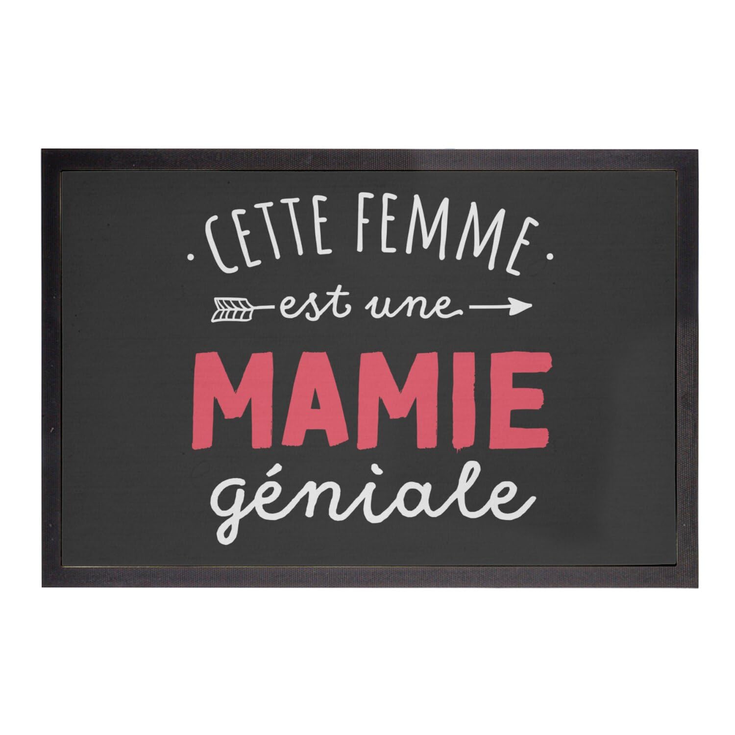 Paillasson noir Mamie Géniale cadeau grand-mère accueillant