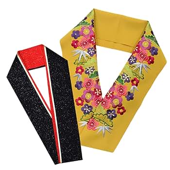 可憐な花舞いコーデ❤︎帯揚げ　帯締め　重ね衿　刺繍半衿　レース半衿　他9点セット Amazon | [きものネット商会] 刺繍半衿＆重ね衿 2点セット 振袖