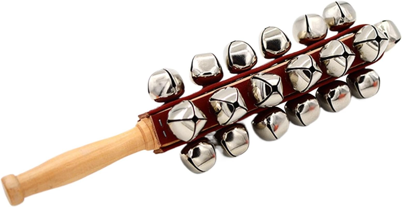 Hand Bells | Musical Rattle Bells | Percusion Ratch Bell | Shake Bell Musical Bell | Portable Wooden Handle Sled Bells | Jingle Bells For Music, Learning And Education Ed