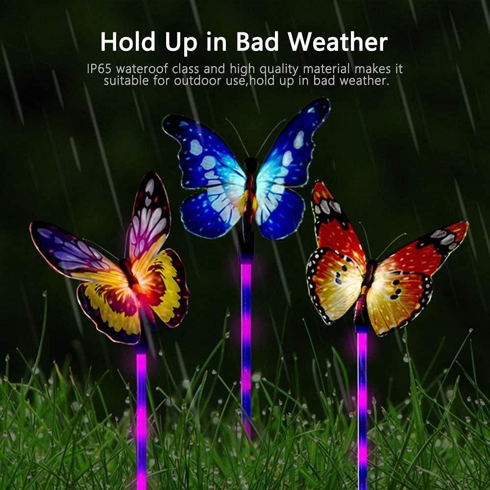 LED Fiber Optic Butterfly Light Outdoor Garden Lawn Landscape Decorative Light Solar Lights for Garden Decoration