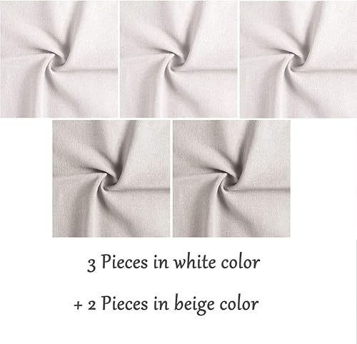 Miniatura 4 de Kissbuty - Tela de costura de lino, 5 piezas de tela de lino para ropa, manualidades, decoración de macetas, tela de punto de cruz, 19.6 x 19.6