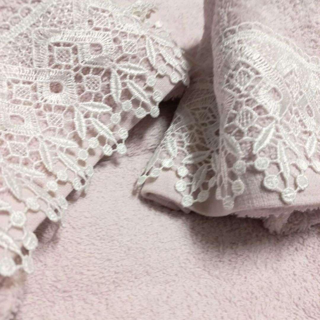 RICAMI FIORENTINI BALDI Set asciugamani con pizzo macramè, spugna di cotone 100% 420 gr/mq, 5 pezzi: 2 viso+2 ospite + 1 telo doccia. Idea regalo. Prodotto artigianale toscano (5 pezzi, rosa)