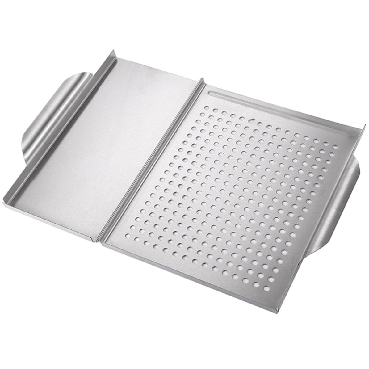 Plancha de Acero Inoxidable Cuadrada para Barbacoa | Plata, Antiadherente y Fácil de Limpiar, Uso en Restaurante Interior y Asado Exterior