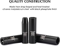 Vista 5 de MIXPOWER Juego de 14 llaves de vaso de impacto profundo de 1/2 pulgada, 0.394 in-1.063 in, acero Cr-Mo, métrico, grado de impacto, estuche