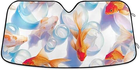 3D Colorful Pebbles Goldfish Windshield Sun Shade Cover Foldable heatshield as seen on tv Products Parasol para parabrisas delantero