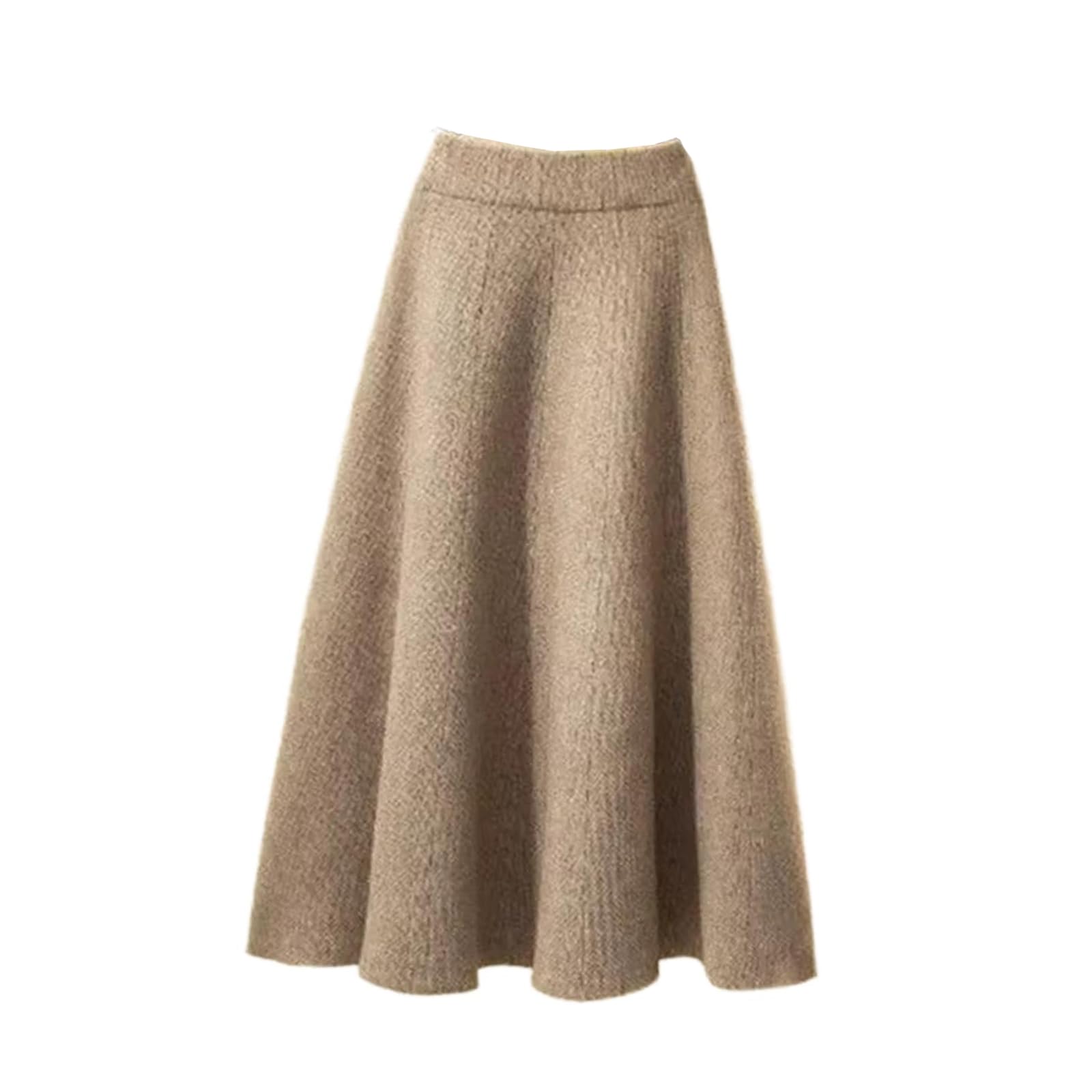 Gonna lunga da donna in maglia, linea ad A,con elastico in vita alta casual