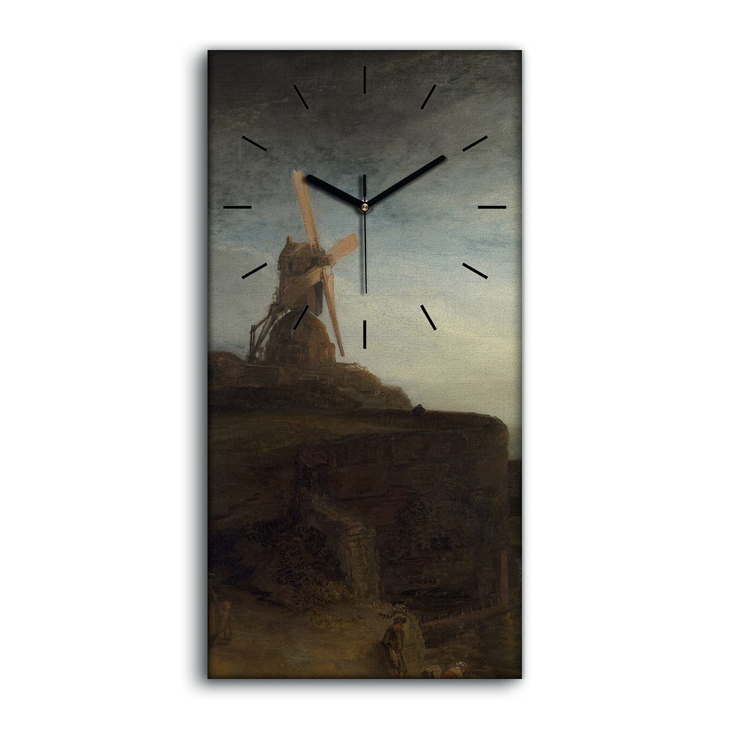 Horloge sur Toile Salon 30x60cm Décoration Murale Moderne Rembrandt