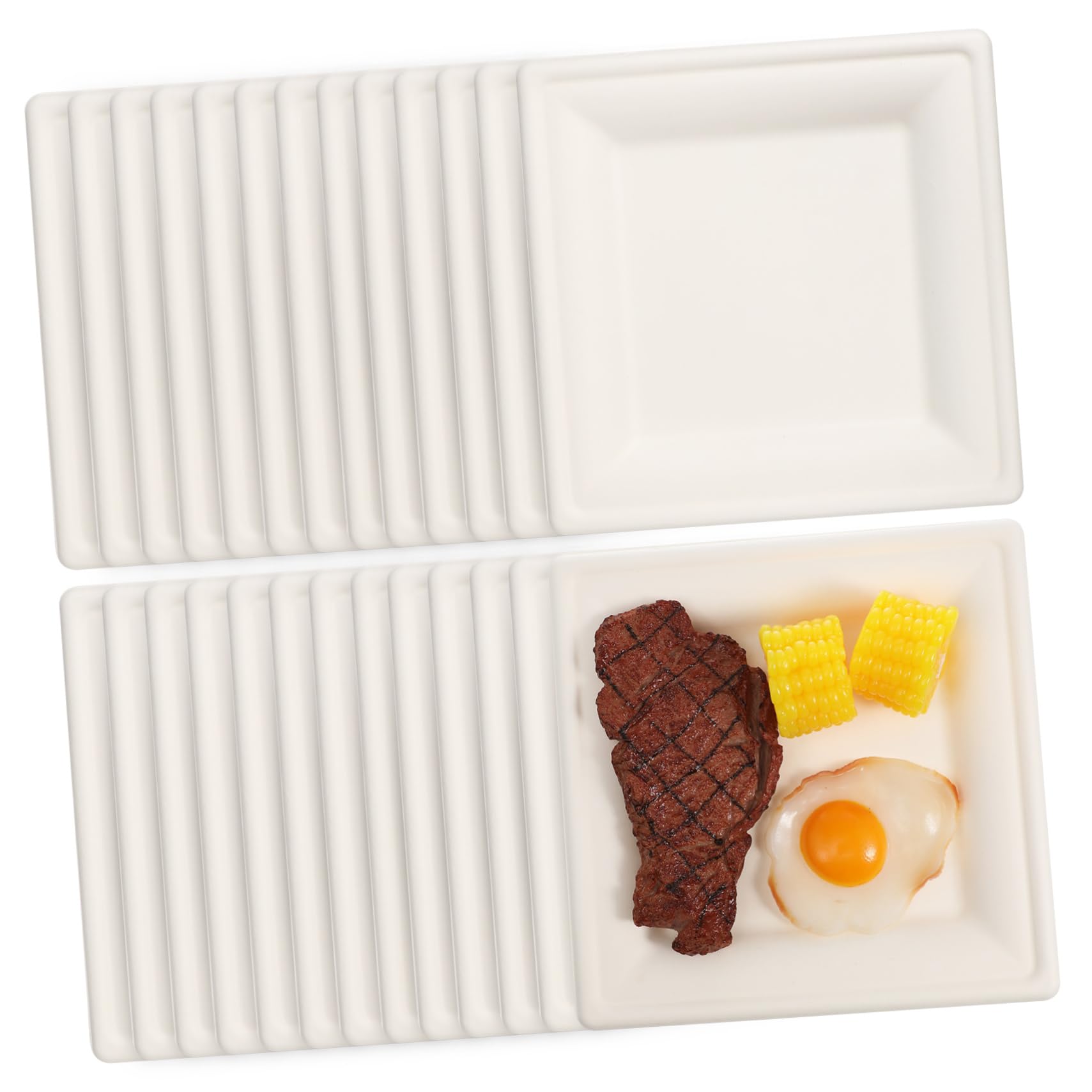 Alipis 50 Pezzi Piatti Quadrati Canna Spessa Resistenti per Buffet Feste e Picnic Stoviglie Usa e Getta Eleganti e Versatili