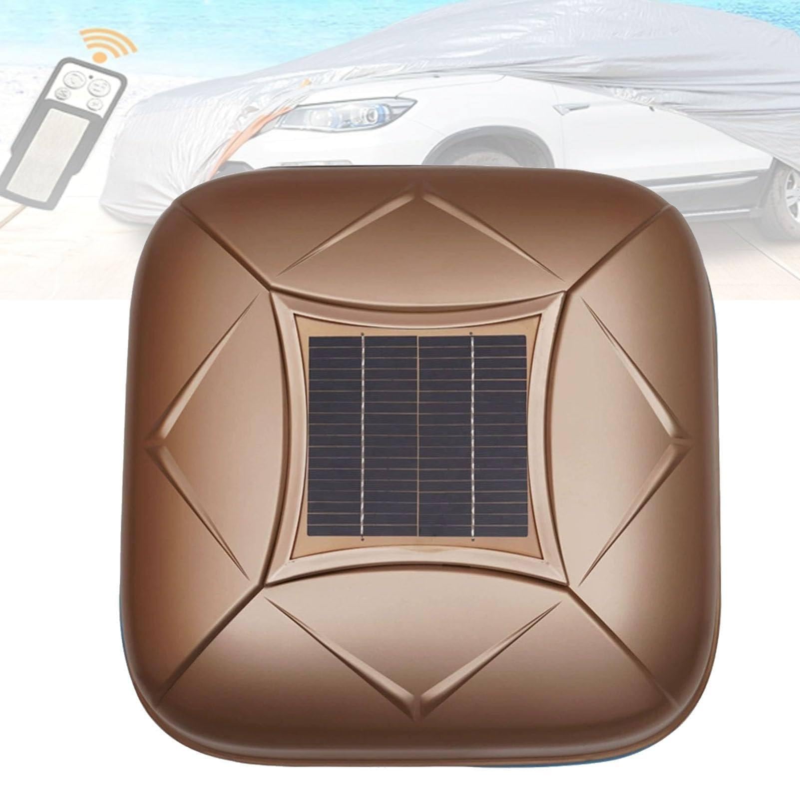 Sunseota Smart Waterproof Car Cover, Solar Automatic Car Cover with Remote Control, Car Cover Solar Charging, Quick 30s Open, All-Weather Protection for Sedan SUV MPV, Multiple Sizes Gold-YM