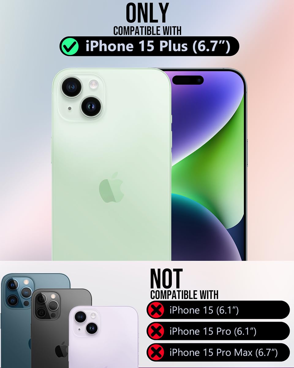 OCASE Compatible with iPhone 15 Plus Wallet Case, PU Leather Flip Folio Case with Card Holders RFID Blocking Kickstand [Shockproof TPU Inner Shell] Phone Cover 6.7 Inch 2023, Retro Blue