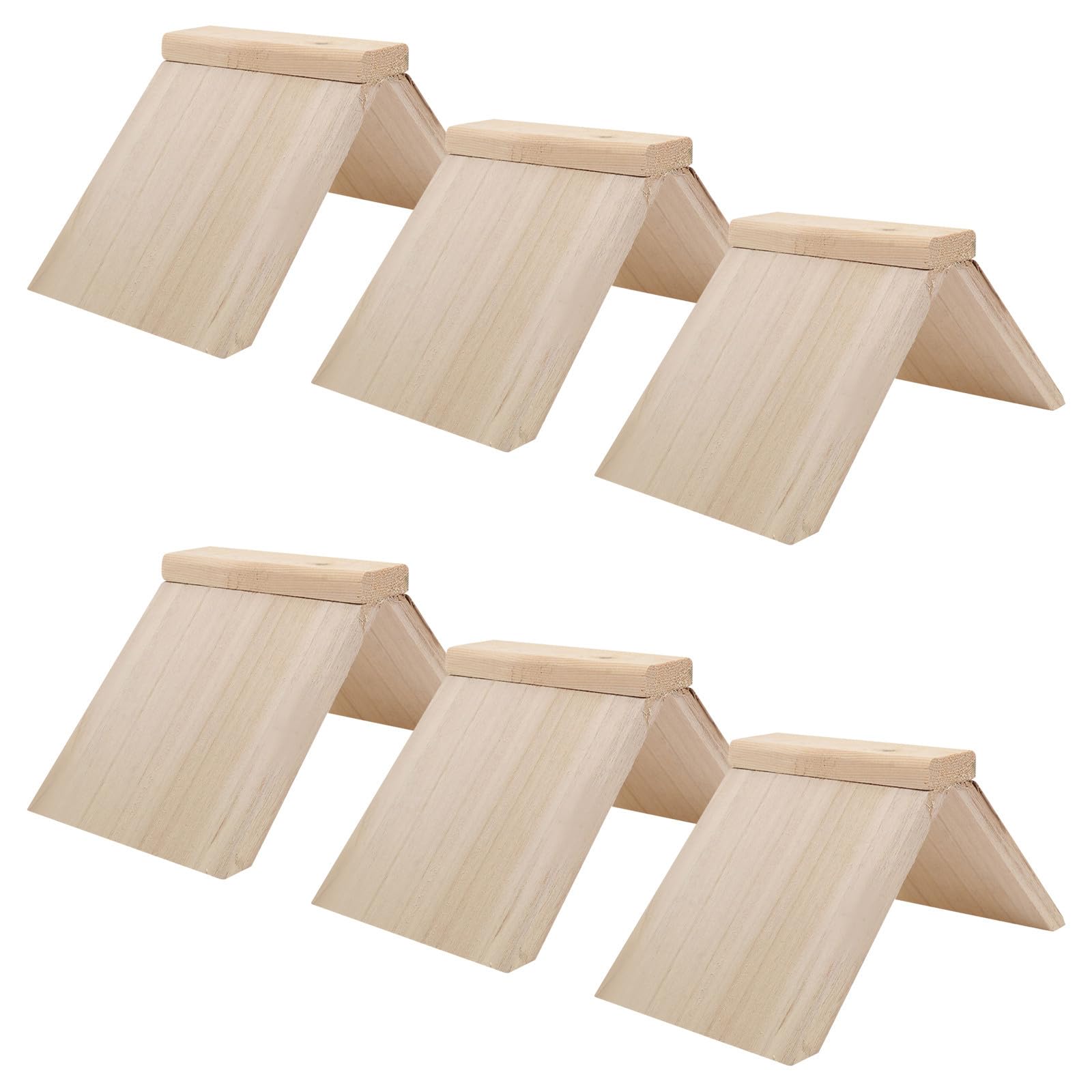 6 Piezas Percha de Madera Reforzada para Jaula, Soporte