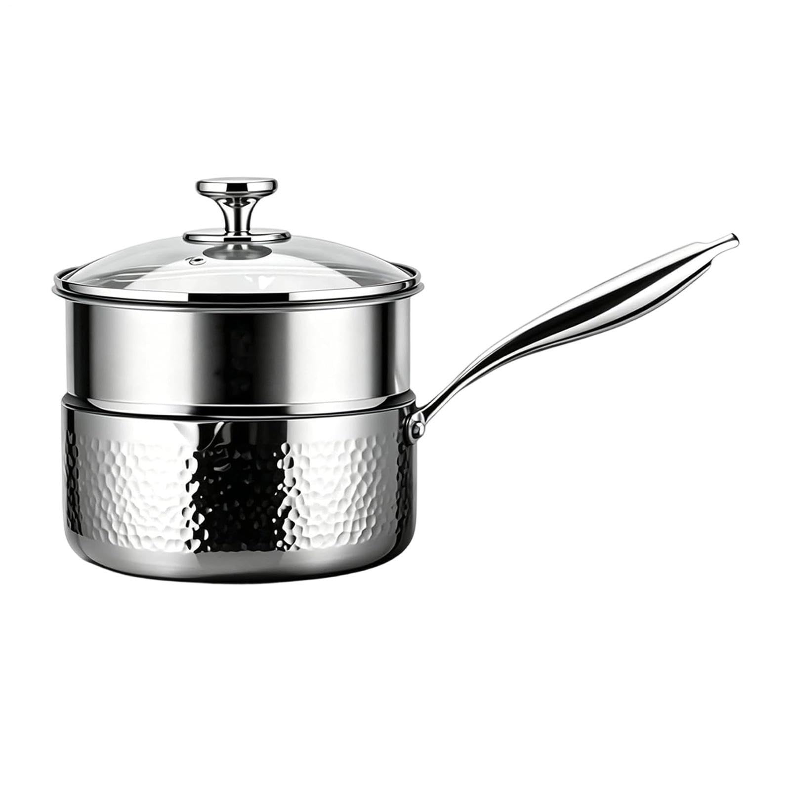 Cacerola Con Tapa Acero Inoxidable Multiusos De Pico Vertedor | Pequeña Cacerola Vaporera Para Cocinar, Hervir, Guisar A Fuego Lento, Sopas, Vapor Y Como Sartén