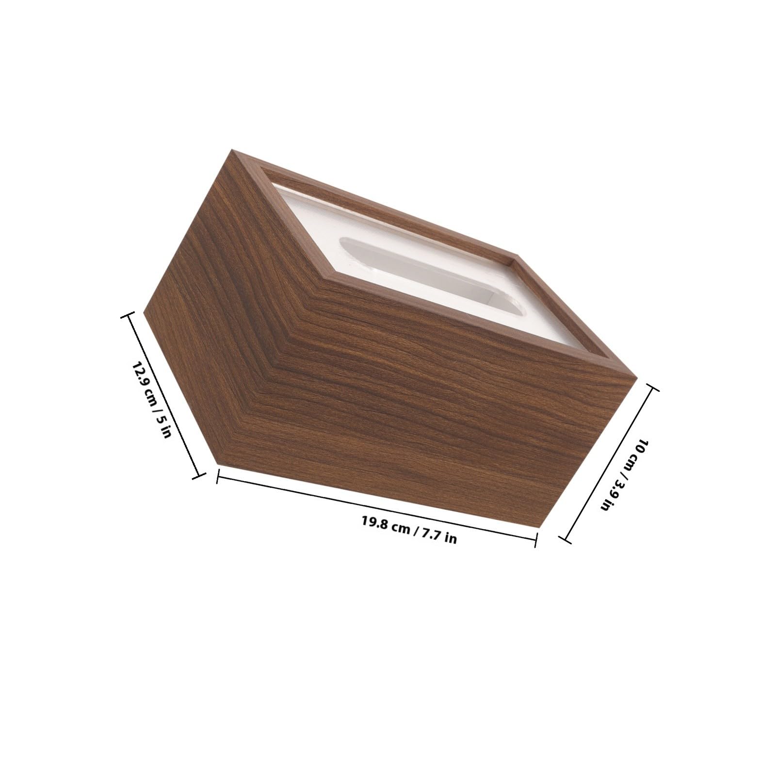 Holz Taschentuchbox Walnuss Design Serviettenspender Kompakt für Wohnzimmer Bad mit Deckel