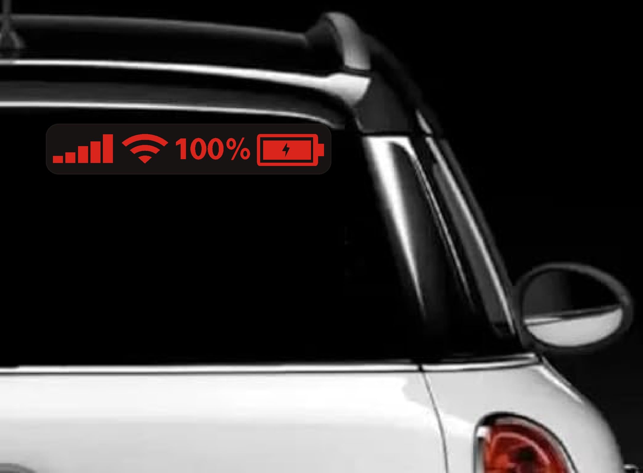 STR Stickers Car Decoration Signal Power WiFi (11.5X1.5 inches) Logo Reflective Radium (Red Color)-image-38